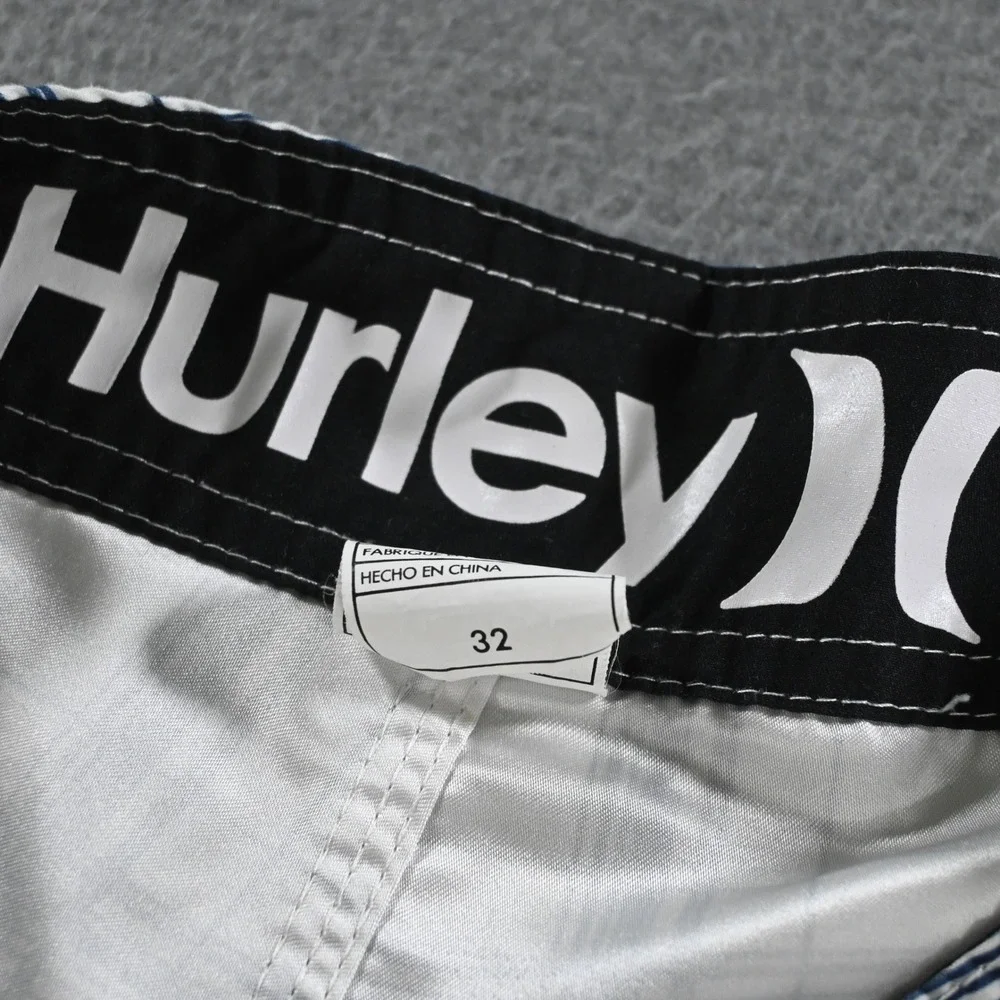 Hurley Mens MB04PRG Plaid Board Shorts Size 32 Blue White